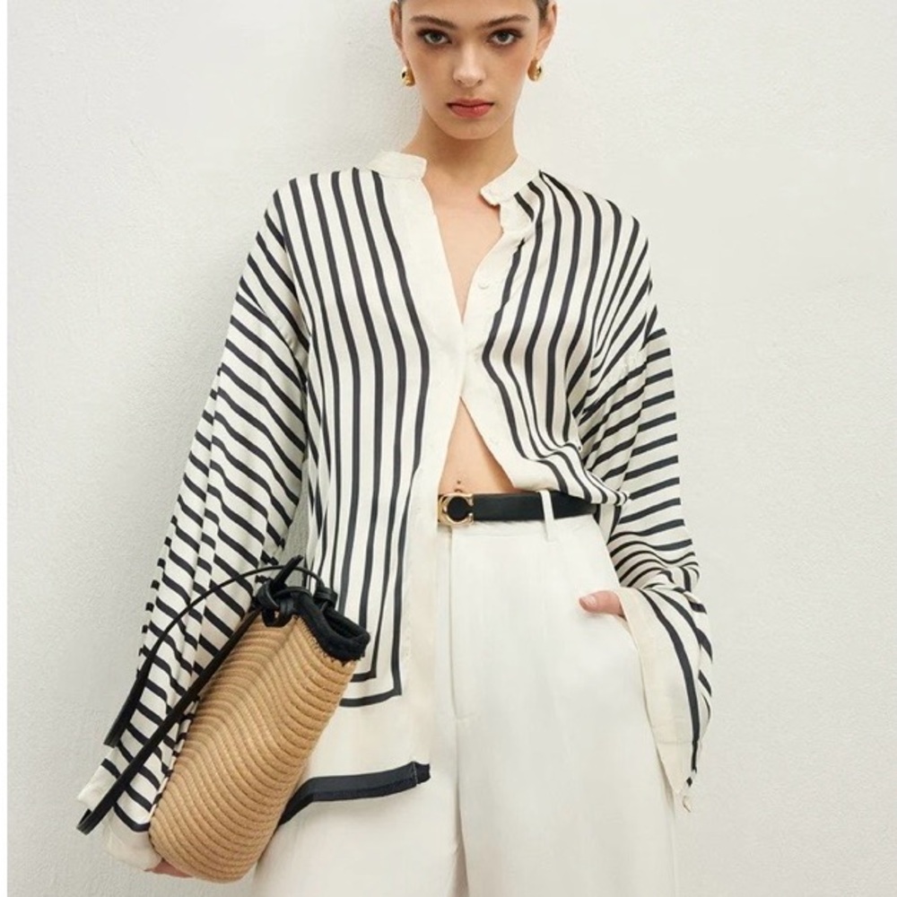Commense Monochrome Striped Top